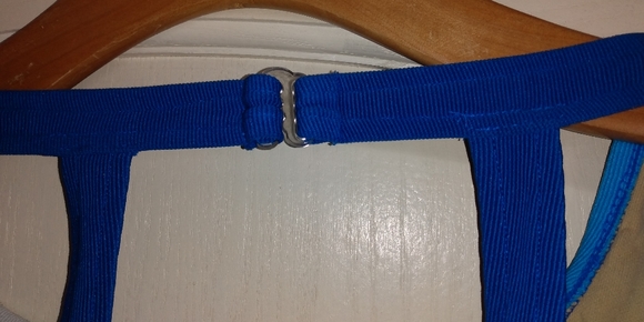 🔴 SALE Retro Halter Style Swimsuit in Blue and White Swirl Design - Picture 5 of 8